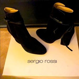 Sergio Rossi Black Suede Booties